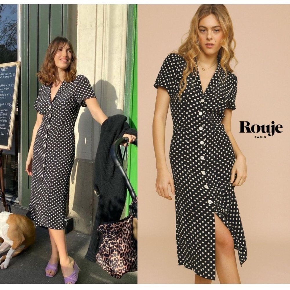 Rouje Marin Dress in black and white polka dot - Picture 2 of 3